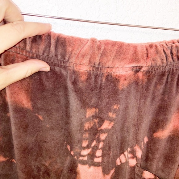 RISING INTERNATIONAL Bleached Tie Dye Velour Ruched Skirt with Pockets SZ: Small - Picture 10 of 12